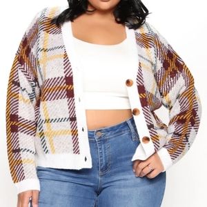 Plaid Cardigan Sweater